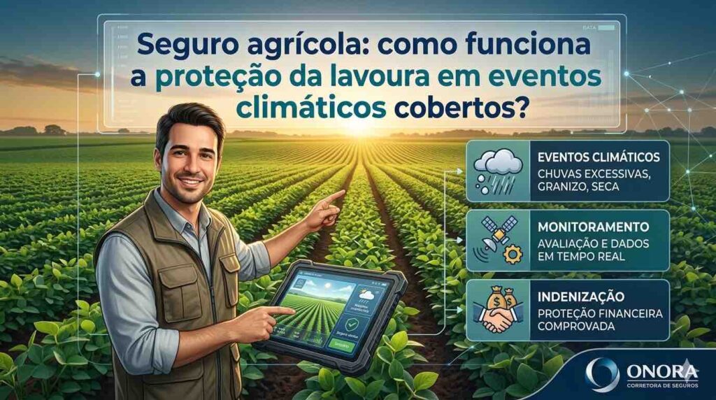 Seguro agrícola para proteção da lavoura contra eventos climáticos cobertos